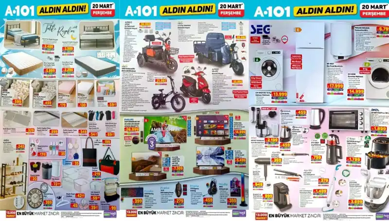 20 Mart A101 Aktüel Kataloğu: Airfryer, Blender Seti ve Yatak Fırsatları