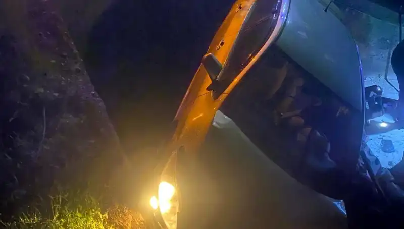 Adana'da Feci Kaza: Otomobil Şarampole Devrildi, İki Kişi Yaralandı