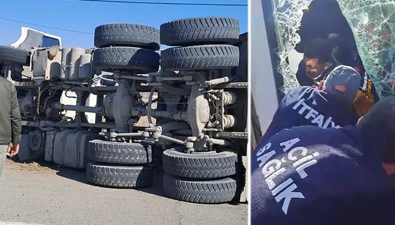 Virajda Kontrolü Kaybeden Kamyon, Feci Kazaya Neden Oldu!