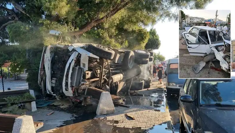 Freni Patlayan Kamyon Trafik Işığında Korkunç Kazaya Neden Oldu!